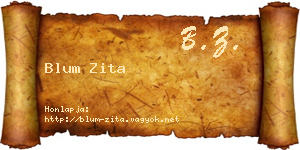 Blum Zita névjegykártya